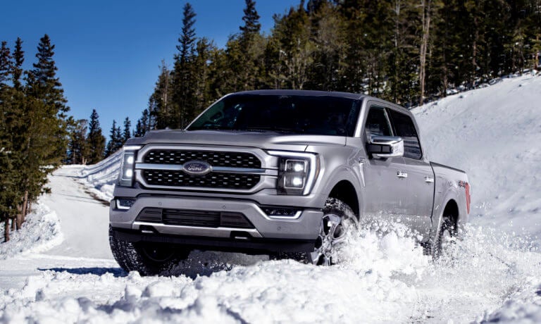 2023 Ford F-150 driving in the snow