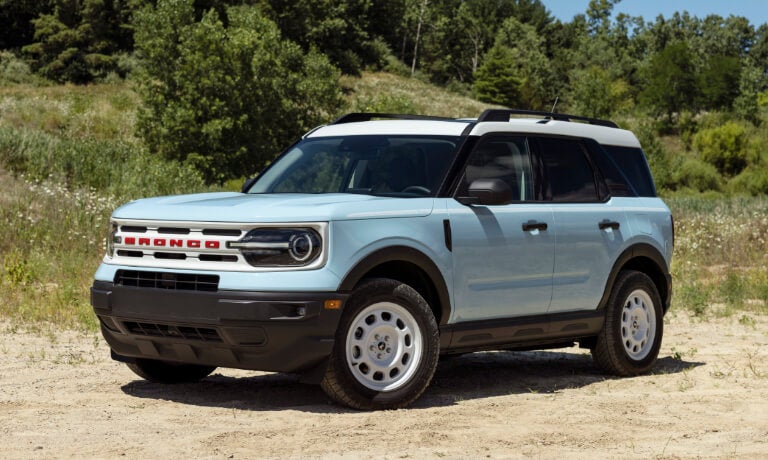 2024 Ford Bronco Sport Heritage parked in forest clearing