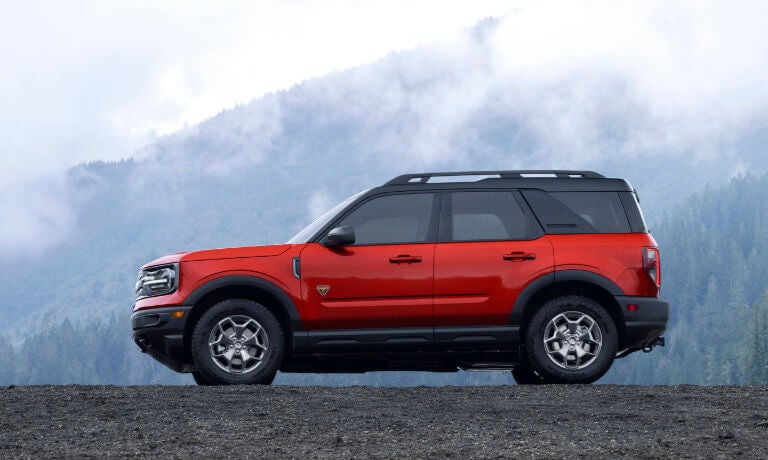 2024 Ford Bronco Sport side view in misty mountains